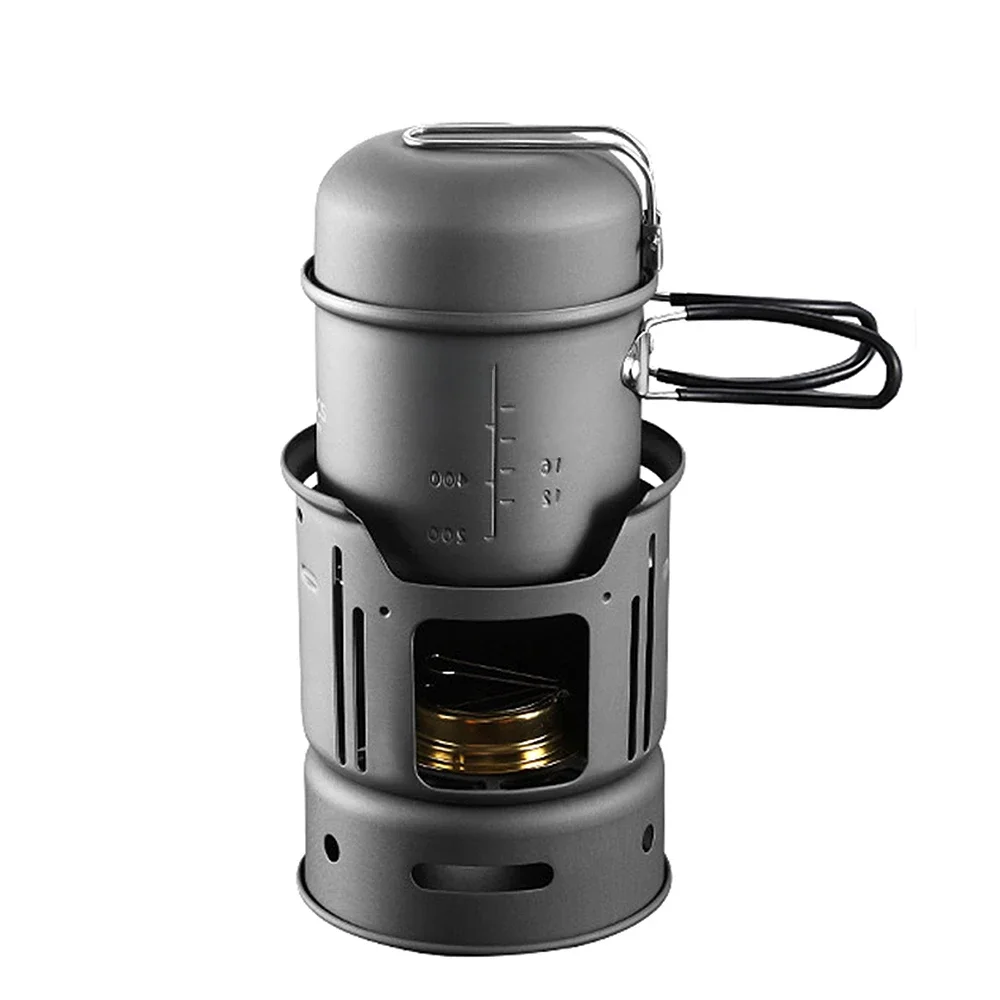 Réchaud de camping extérieur en acier inoxydable et alliage d'aluminium, ustensiles de cuisine, cuisine, pique-nique, randonnée, barbecue, outils de voyage