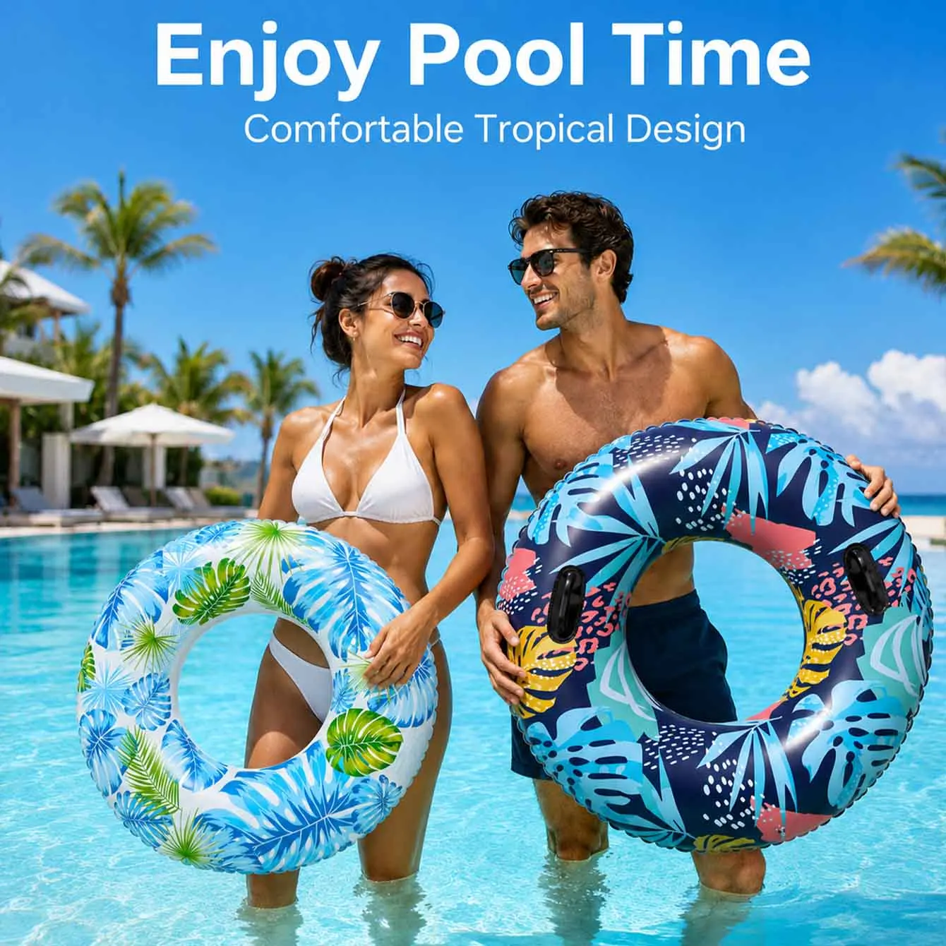 1PC Pool Floats, Pool Tubes, Inflatable Floats Fun Pool Floaties for Swimming Pool Beach Lake River Party Decoration Toys