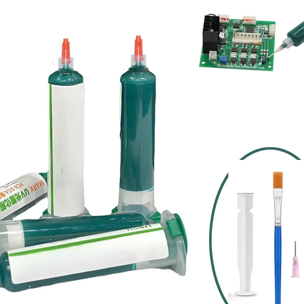 1 sztuk 10ML zielona maska ​​lutowa UV BGA farba PCB zapobiegająca korozji łukowej pasta lutownicza topnik PCB UV światłoczułe atramenty — zdjęcie 2