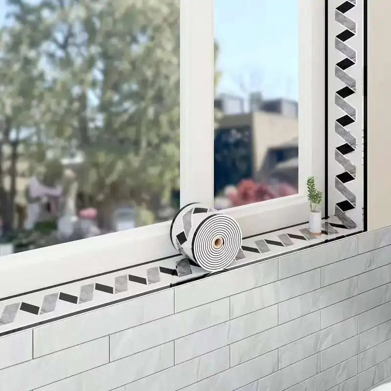 لوح تنورة ذاتي اللصق على شكل لفات ورق حائط مقاوم للماء والزيت لغرفة المعيشة والحمام والمطبخ والديكور المنزلي ضروري #3