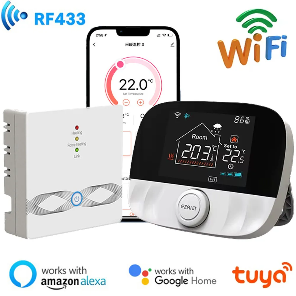 Smart Wifi at home heating thermostat wireless floor heater gas boiler water temperature controller smart life Alexa Google