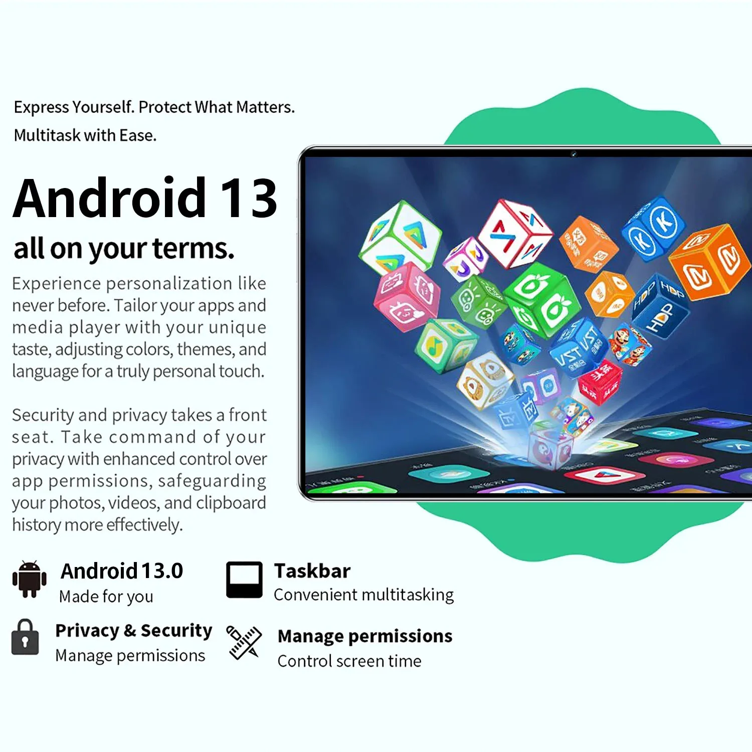 Tablet 5G 2025 Android 13.0 Baru 16GB RAM 1TB ROM Tablet 16MP 32MP 12000MAh 10Core WIFI Bluetooth Jaringan Tablet