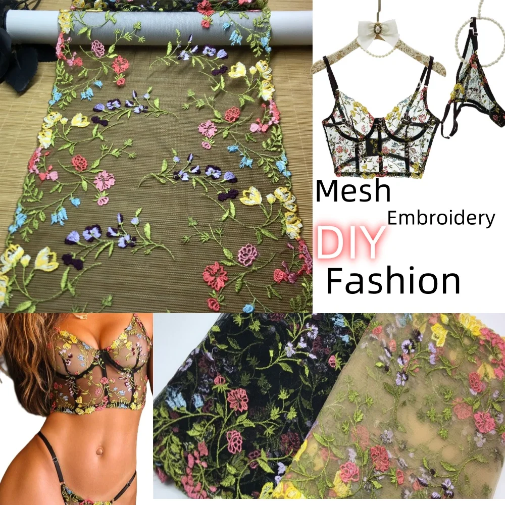 Bulk Flower Embroidery Net Lace Trim Hand-Made DIY Lingerie Accessories Fabrics Embroidered Lace for Dress Sewing Needle Work