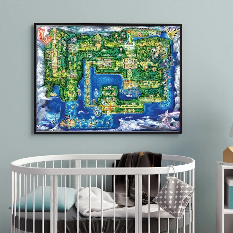 Affiche de carte de monstre Pokemon, jeu vidéo japonais, peinture sur toile, tableau d'art Mural, décor de salon, Cuadros