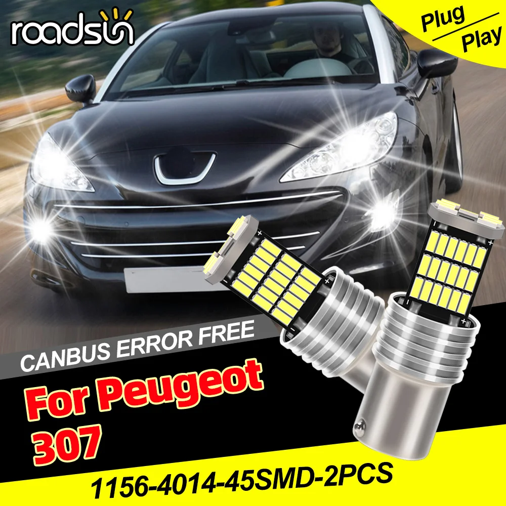 2 Stück LED-Rückfahrleuchten für Peugeot 307 2000-2009, 1156 P21W, Canbus, fehlerfrei, schnelle Wärmeableitung, Plug-and-Play