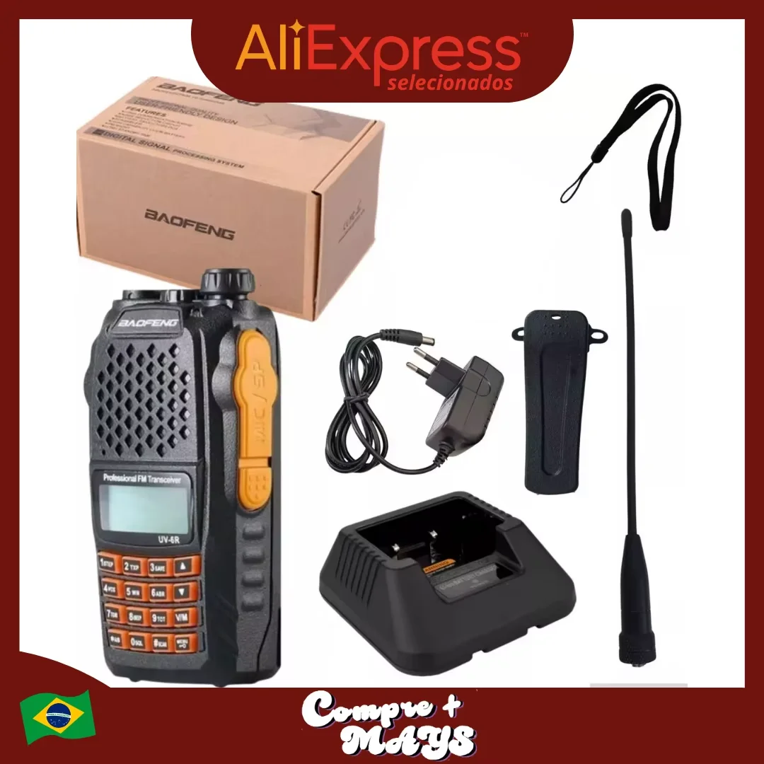 Baofeng UV-6R Ht Radio Communicator Dual Band U/VHF Fm High Frequency Communication Advanced Technology in Your Range