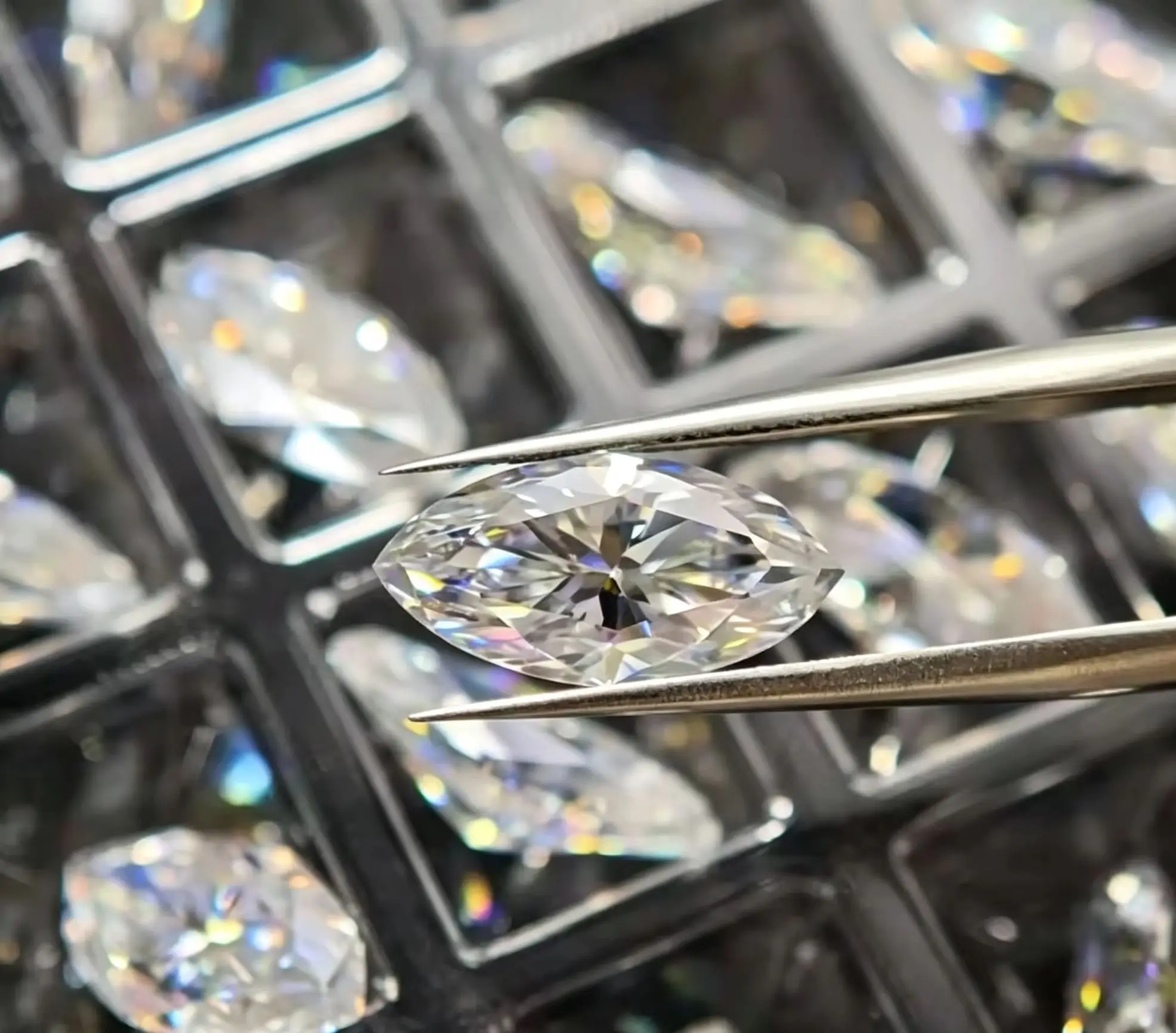 Lab Grown Diamond CVD 2ct D‑Color VVS1 VVS2 VS1 VS2 Marquise Brilliant  IGI Certified Loose Diamond Jewelry box included