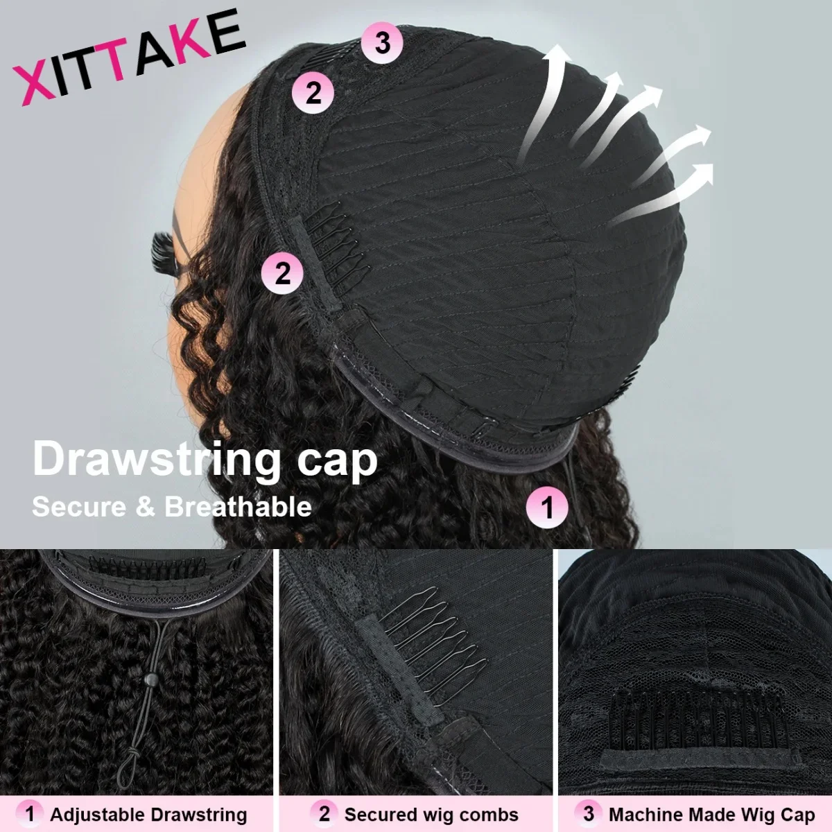 Glueless Kinky Curly Half Wigs Human Hair Beginner Friendly Upgrade Wear & Go Wigs With Drawstring Seamless Clip Ins Flip Over