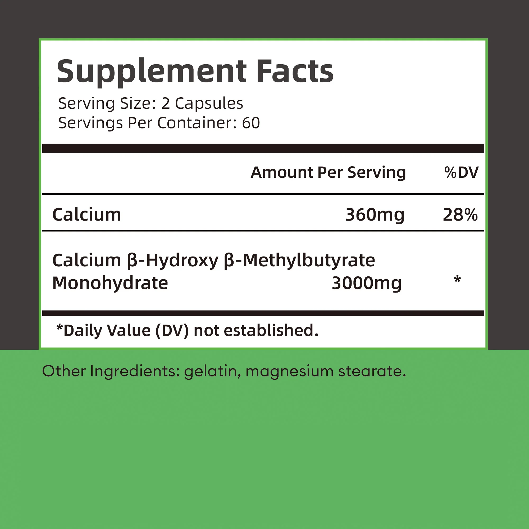 HMB Supplement - Promotes Growth and Recovery, Boosts Energy, Improves Endurance - 120 Capsules