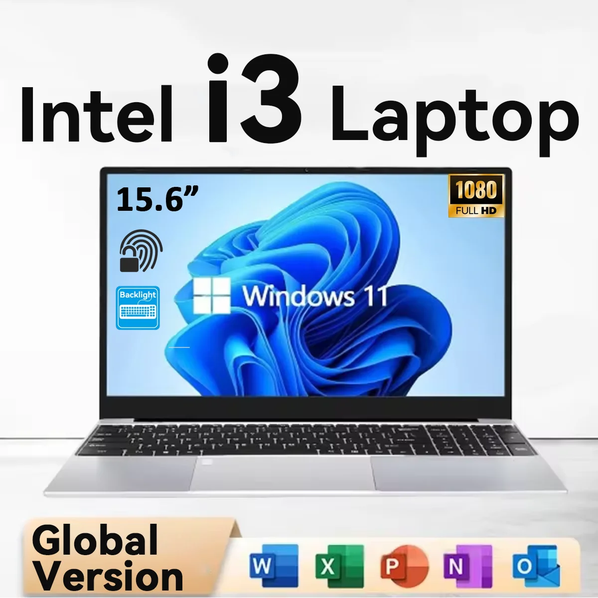 Nueva computadora portátil de 15.6'' con desbloqueo por huella dactilar, teclado retroiluminado, 16GB de RAM, 256GB/512GB/1TB/2TB SSD, Intel i3-6100U, portátil, Windows 11, para oficina, estudio y juegos.