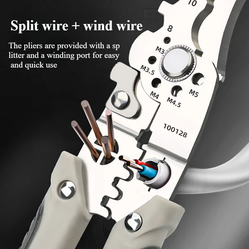 Electrician Specific Wire Stripping Pliers Multifunctional Electricians Maintenance Anti-Slip Stripper Cable Crimper Pliers Tool