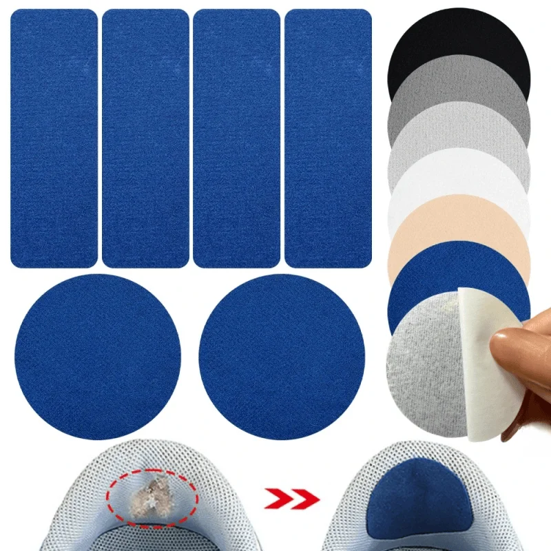 12pcs Replacement Self-Adhesive Colorful Shoe Repair Stickers Microfiber Leather Sneaker Repair Universal Durable Heel Hole Pad
