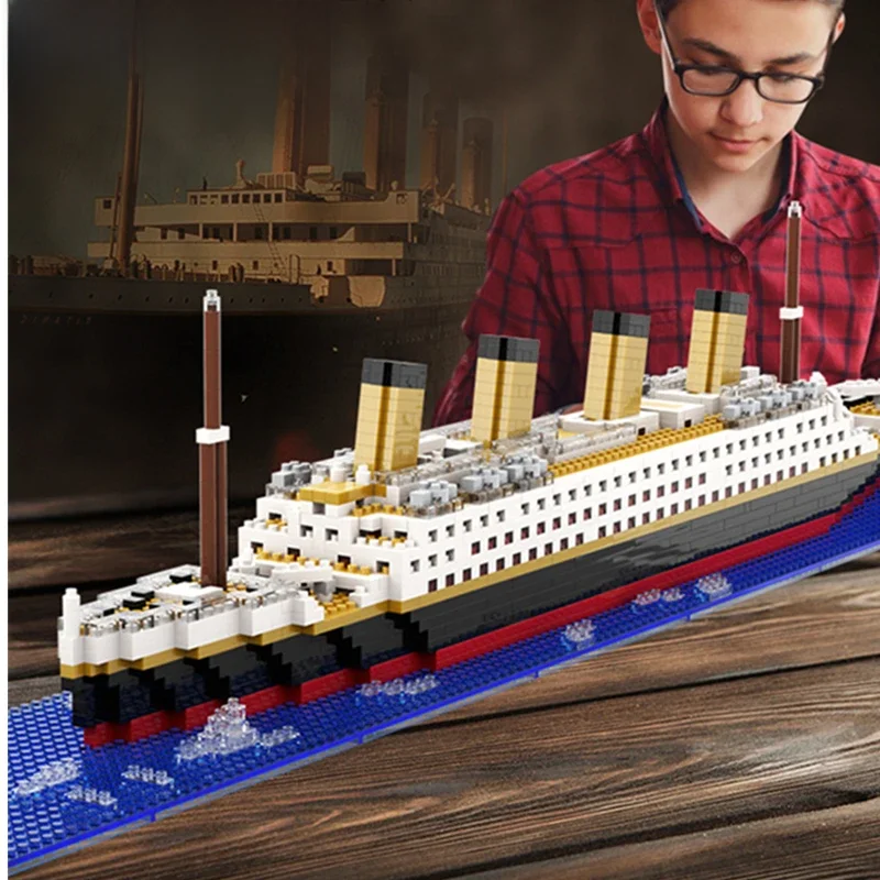 Kleine deeltjes bouwsteen assemblage speelgoed Titanic gigantische jongen meisje puzzel cruiseschip baksteen model kit desktop verjaardagscadeau kind - afbeelding 2