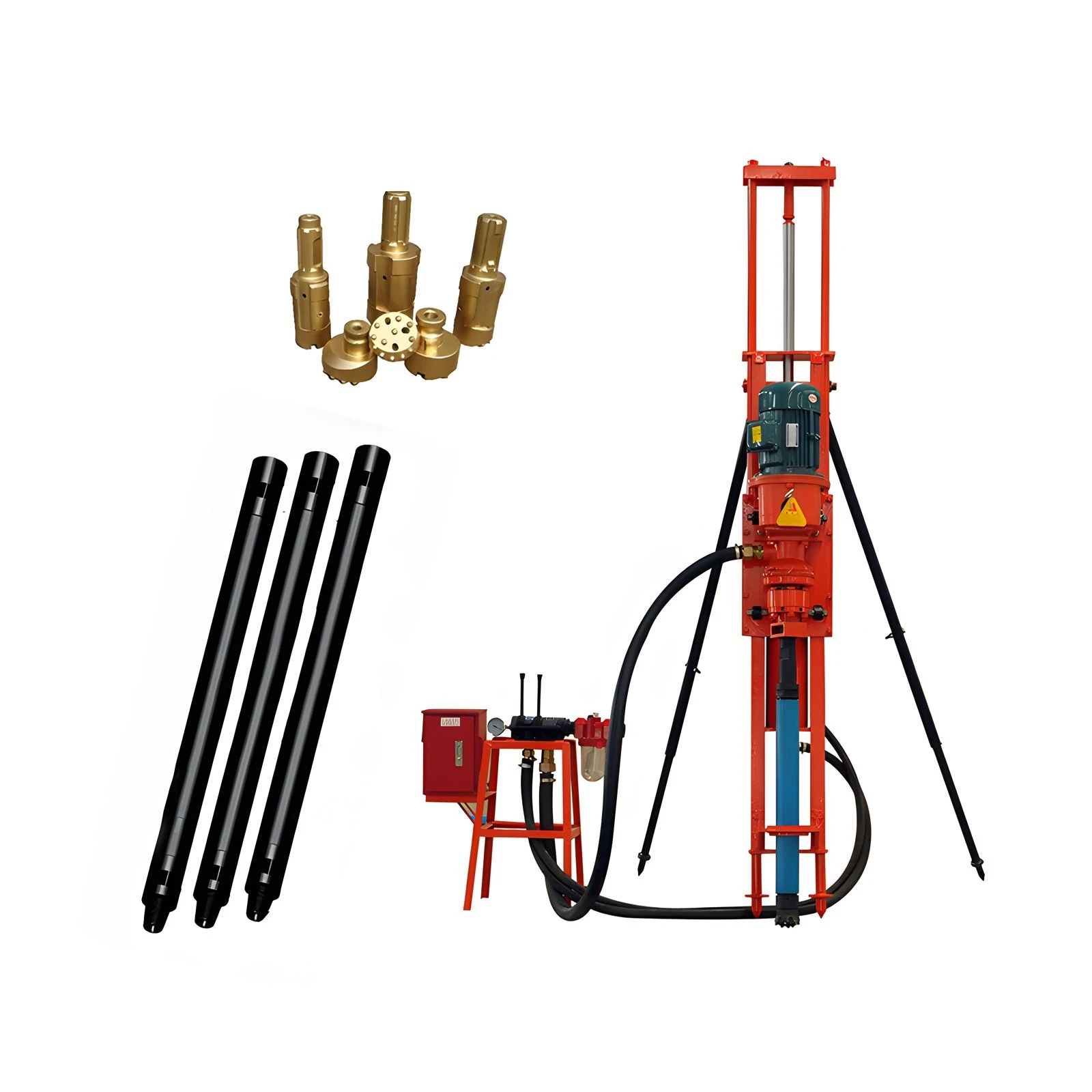 HQD70 cheap Small Borehole Portable DTH Rack drill rig Pneumatic simple ROCK Drill Rotary gold Mine Drilling Rig