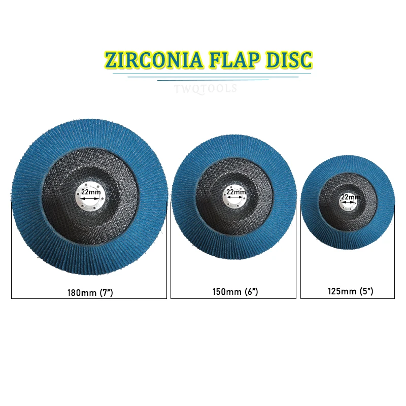 Imagem -02 - Disco Abrasivo Zircônia Flap Discos Rebolos para Moedor de Ângulo 125 mm 150 mm 180 mm Grit 60 Lixamento de Metal Peças