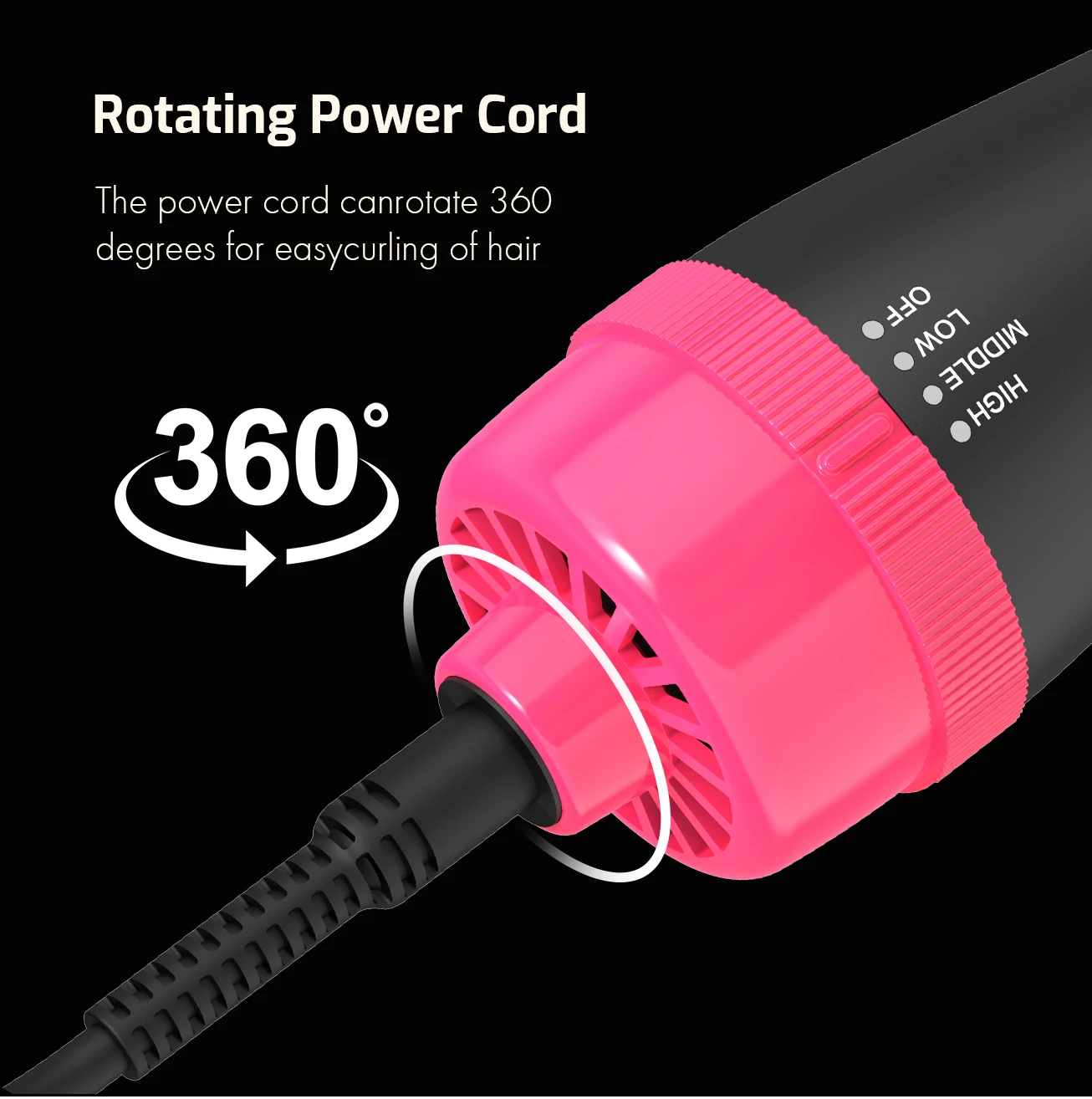 LISAPRO-Brosse à air chaud, sèche-cheveux en une étape, volumateur, sèche-cheveux doux au toucher, cadeau de styler rose, 1000W