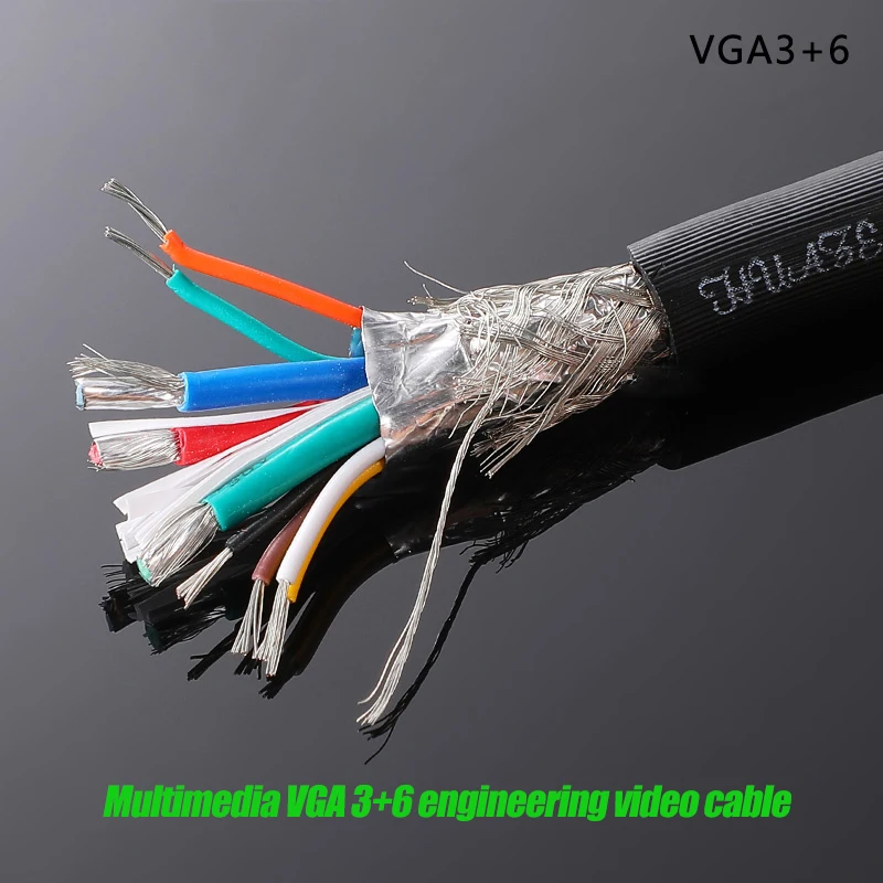 4N Oxygen-free Copper Video Cable SYV50-5 SYE75-4-5 Engineering Digital Coaxial Rf Cable 50 Ohm Signal Feeder Multimedia VGA 3+6