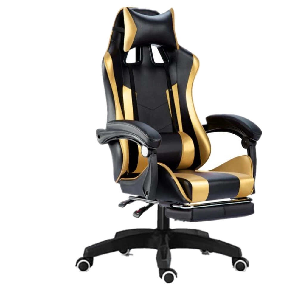 1 Silla de gaming CON repozapiel Oficina Soporte Lumbar Giratoria Escritorio Sillon Ruedas Despacho casa sillas profesional LOL ordenador WCG CON