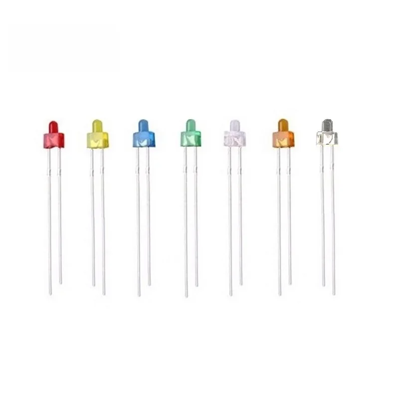 10szt Multicolor 2mm Round Top Led Diffused/Water Clear Red Yellow Blue Green White Orange Pink Warm white LED Light Lamp Diodes — zdjęcie 2