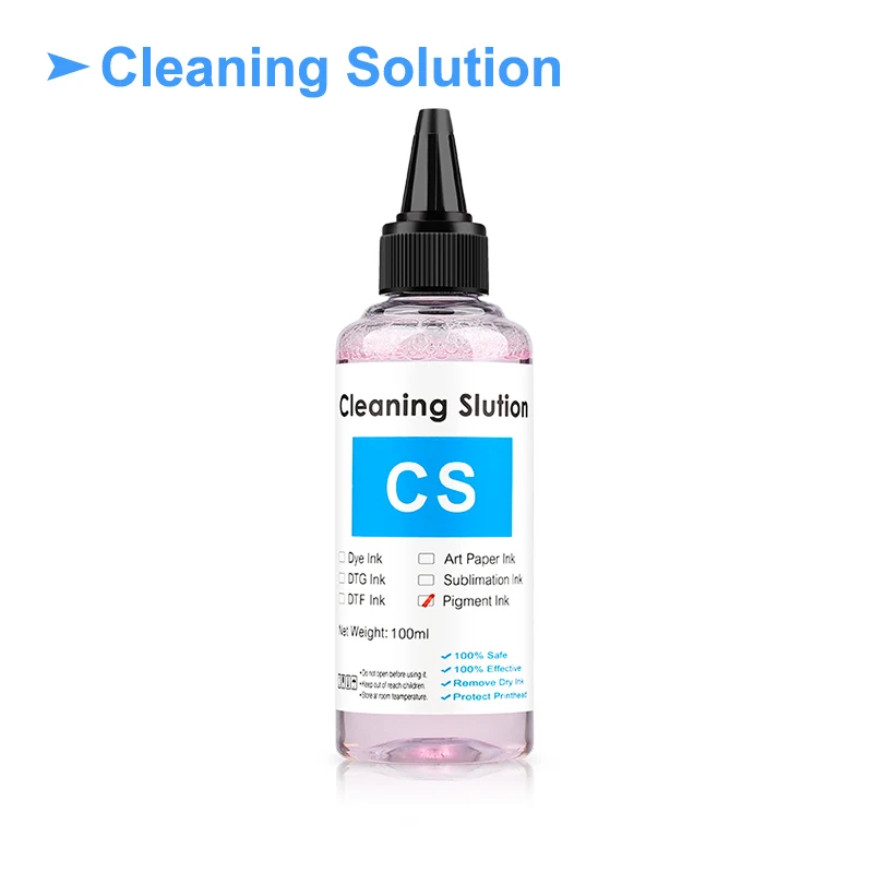 100ML Cleaning Solution Liquid Water-based Ink Printhead Cleaner Dye/Pigment/Sublimation Ink For Epson/HP/Canon/Brother Printer