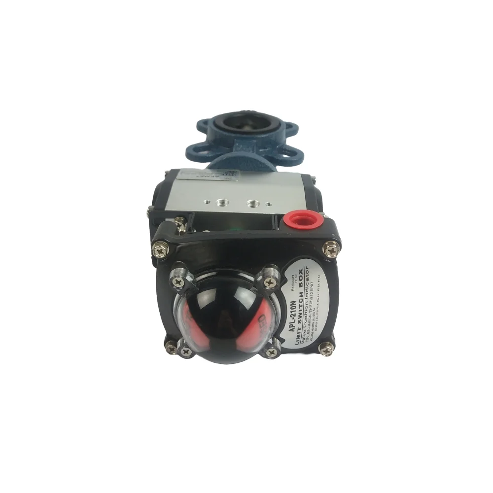 Pneumatic wafer Butterfly Valve with Limit signal Switch