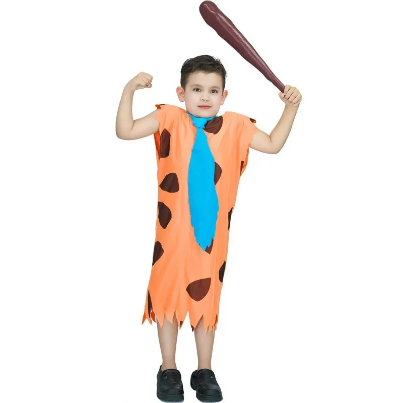 Kids Caveman Costume Historic Cave man Stone age Halloween Costumes for Boy Stone Age Caveboy Halloween Costumes