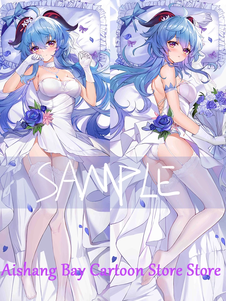 

Подушка Dakimakura с аниме-принтом Genshin Impact Ganyu, двустороннее украшение для тела в натуральную величину