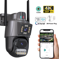 KKOREX 4K 6MP 8MP PTZ IP Surveillance Camera, Dual Lens, 5X Digital Zoom, AI Human Detect, ONVIF, Outdoor Security WiFi Cameras