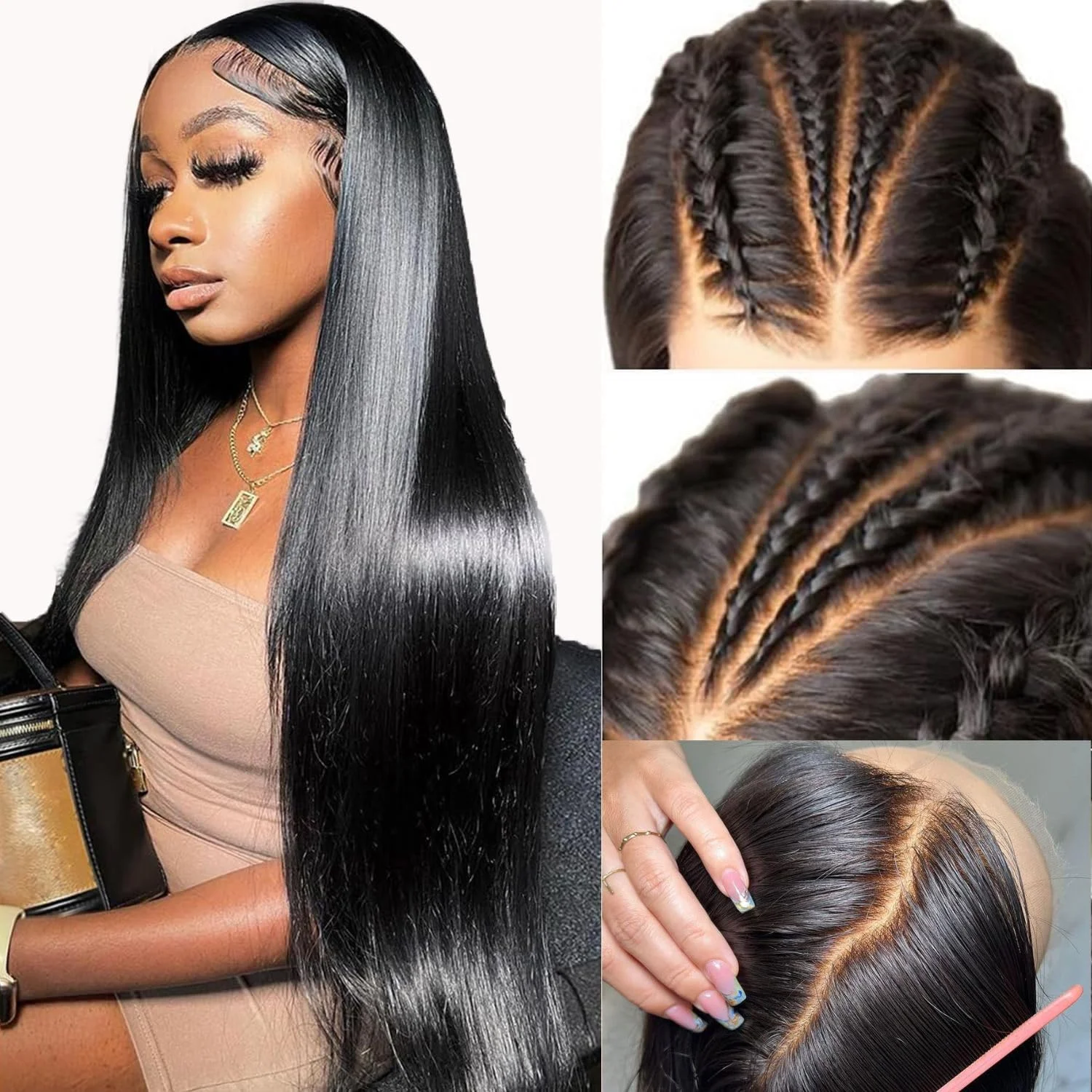 13x6 مستقيم الدانتيل الجبهة الباروكات شعر الإنسان 200 الكثافة HD شفافة الدانتيل أمامي خصلات الشعر المستعار الإنسان للنساء شعر مستعار بدون صمغ