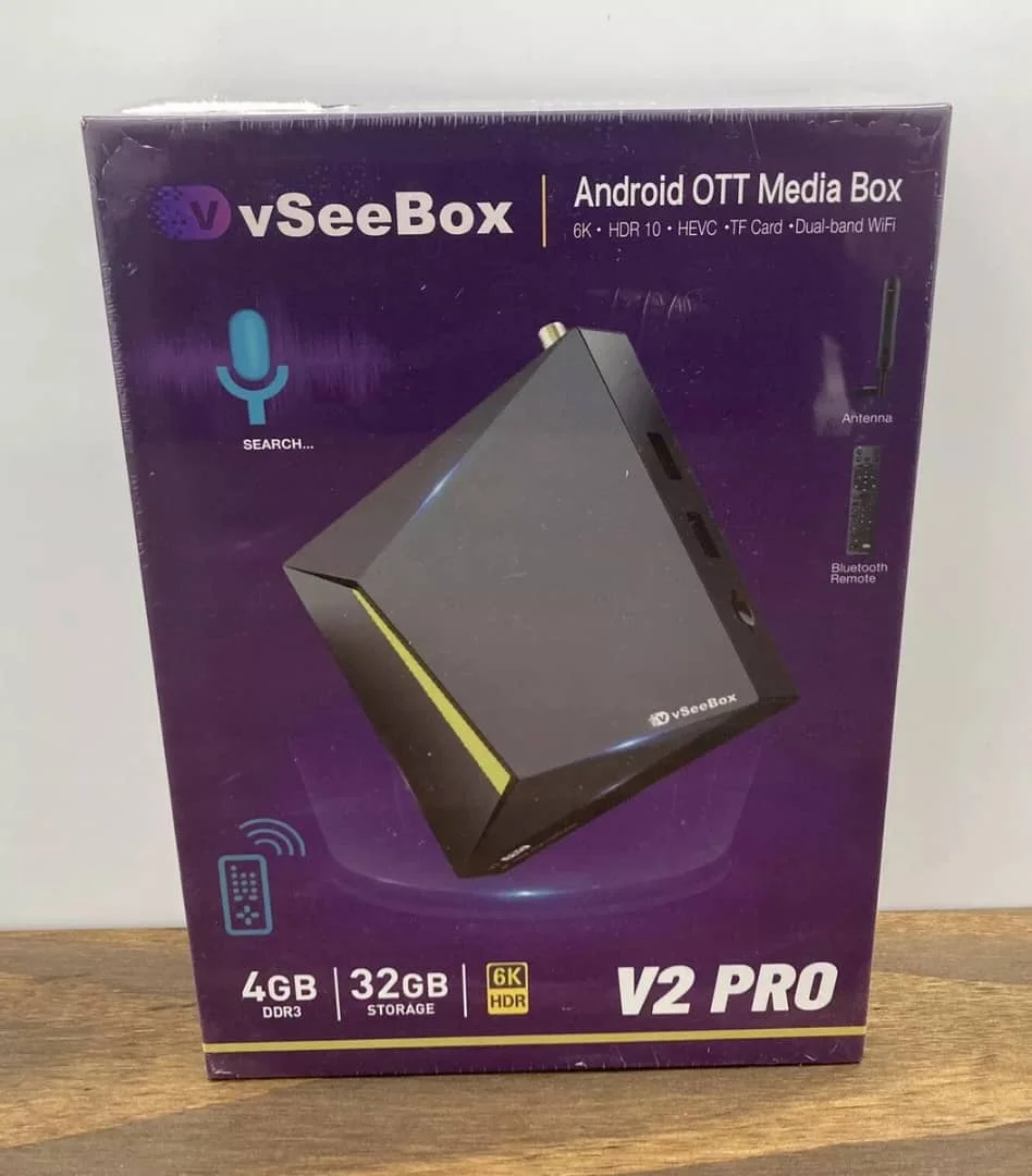 خصم بيع الجمعة السوداء الجديدة VSeeBox V2 Pro Android OTT Media Box ثنائي النطاق واي فاي 6K 32GB جديد مختوم