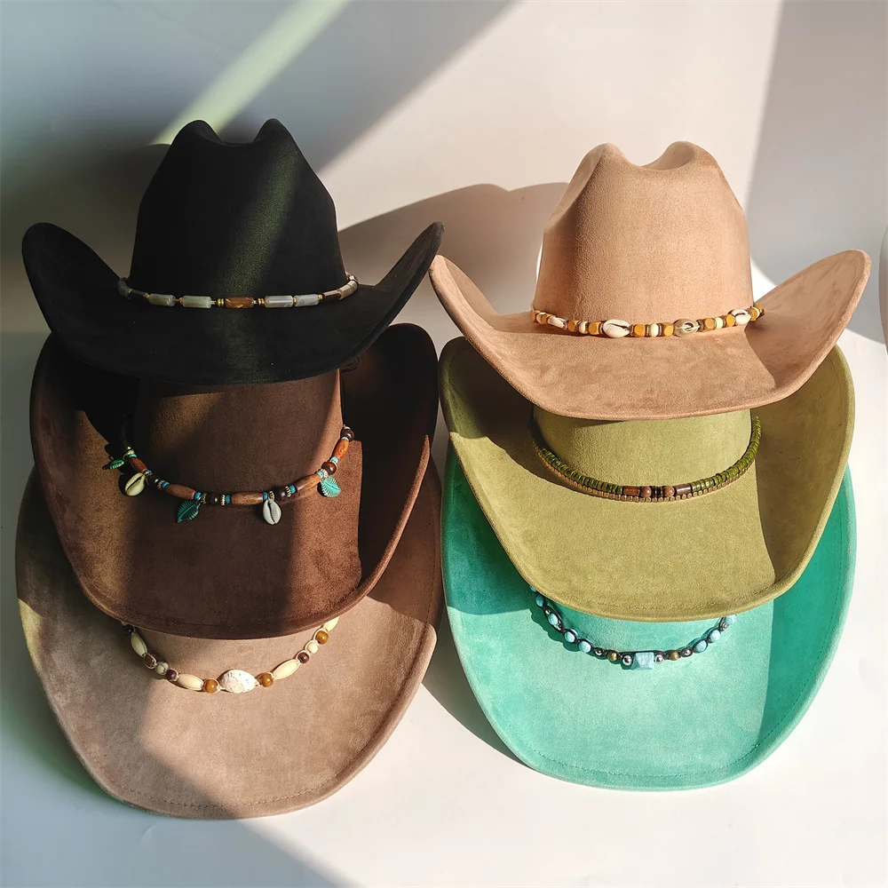 جديد كبير حافة راعية البقر كاوبوي نباتي الجلد المدبوغ قبعة ورأى قبعة فيدورا للنساء الرجال الكلاسيكية والعصرية كل مباراة قبعة سمبريرو vaquero #2