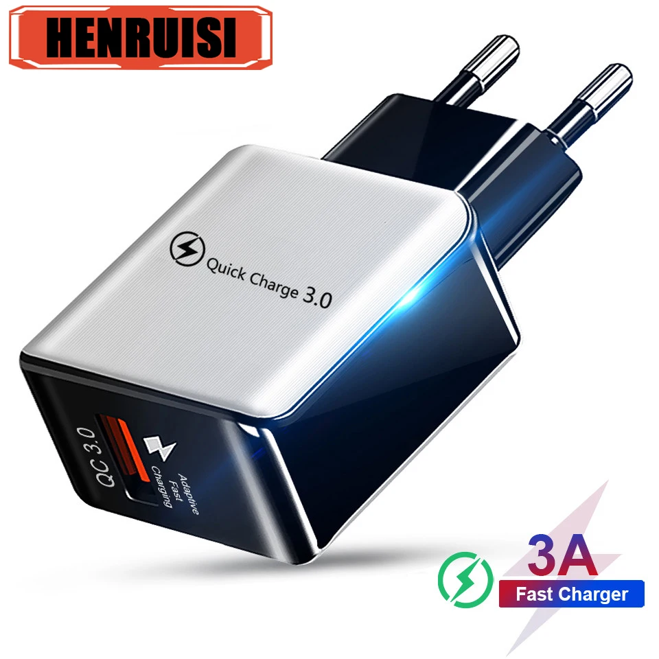 

3A Quick Charge 3.0 USB Charger EU Wall Mobile Phone Charger Adapter for iPhone X MAX 7 8 QC3.0 Fast Charging for Samsung Xiaomi