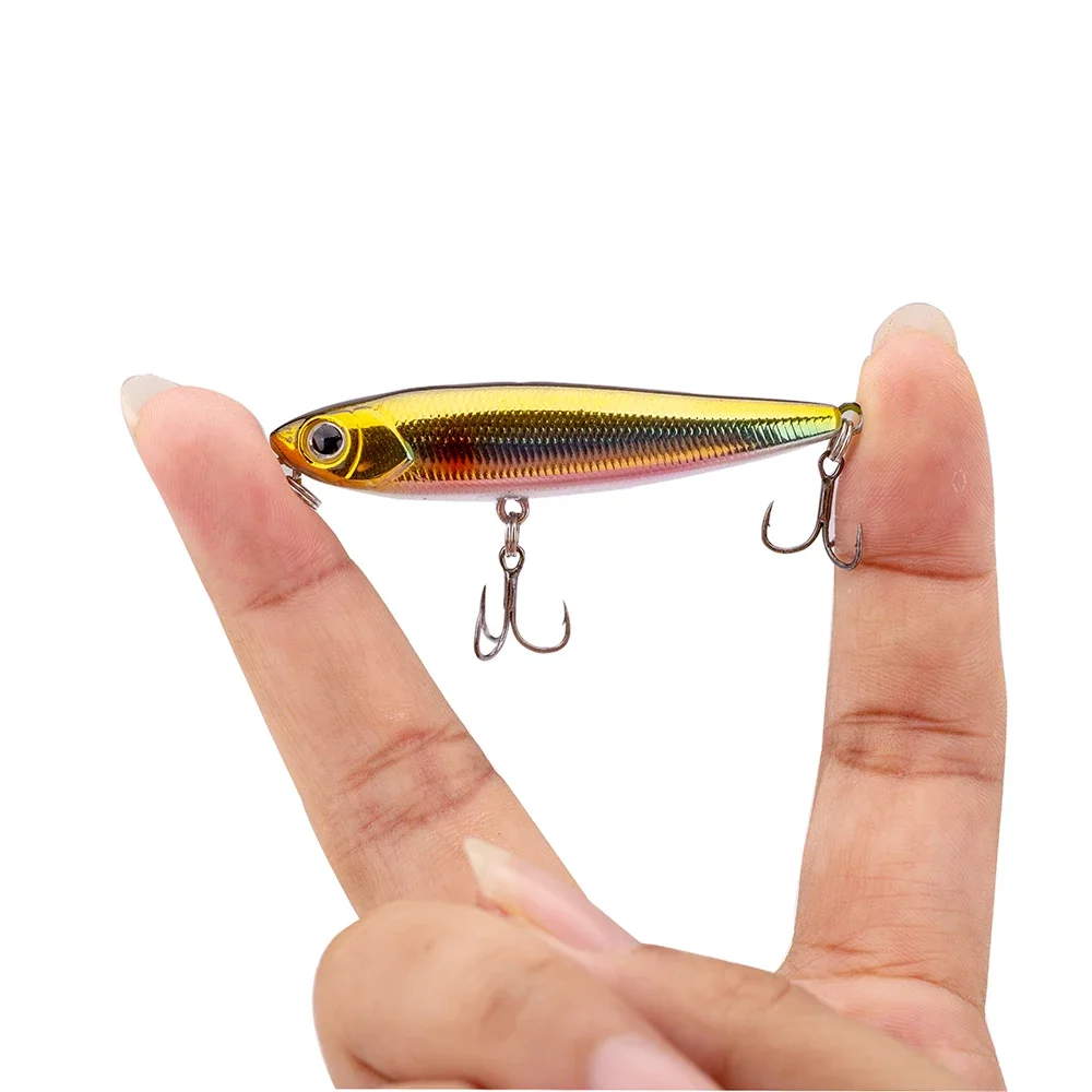Nouveau petit poisson dur leurres de pêche Mini crayon flottant leurre 55mm 3g truite perche appât roulant appât de pêche