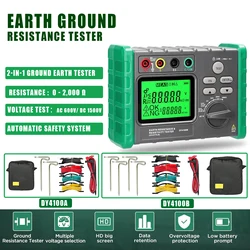 Digital Earth Ground Resistance Meg-ohmmeter 0-2000 Ohm Portable Durable Megohmmeter for Professional Testing