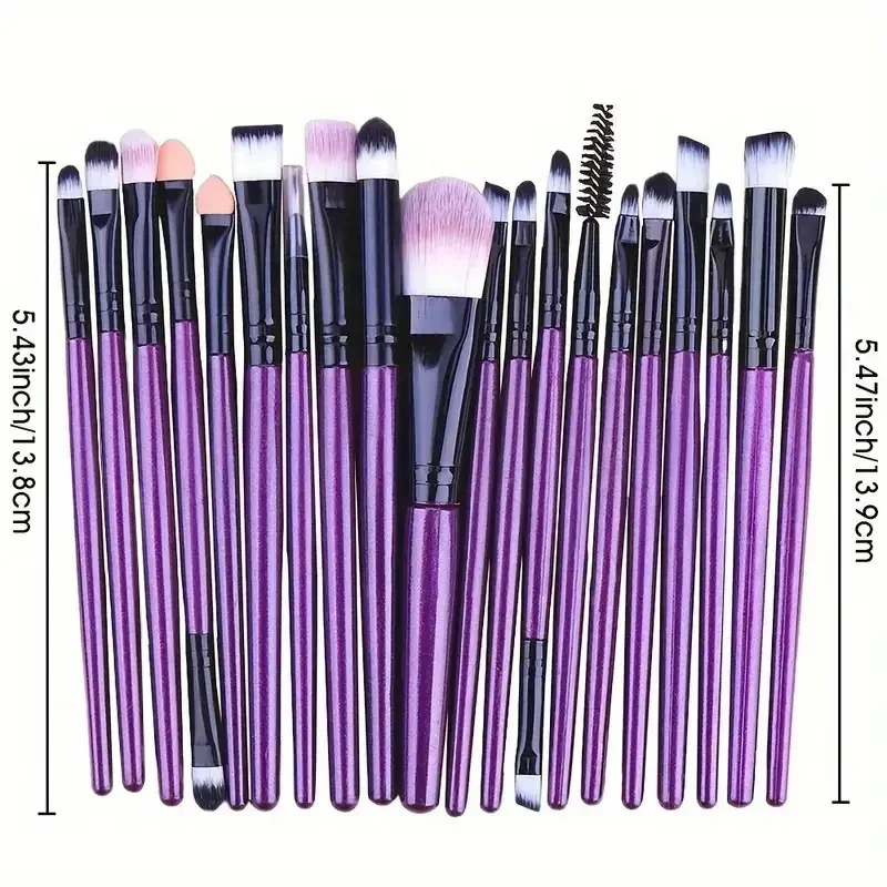 Maquiagem Brush Set, delineador, mistura, delineador, olho, cosméticos, fundação, bochechas, 20pcs