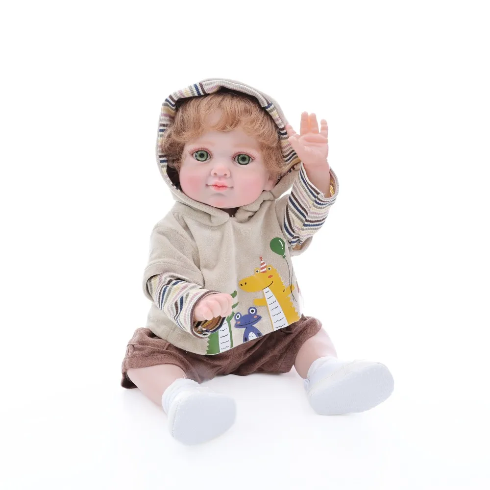

Cloveray 20 inch New Realistic Reborn Baby Doll Super Cute Soft Vinyl Doll Full Body Vinyl Handmade Original Toy For Kid Gift