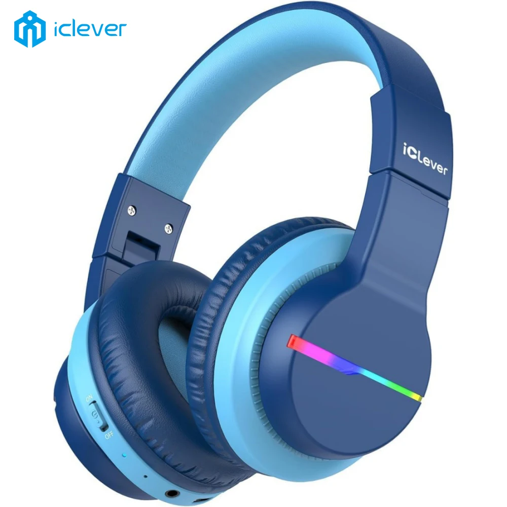 iClever iClever BTH12 Kids Bluetooth Headphones, 85H Playtime, LED Lights, SafeSound, Built-in Mic, Wireless Over Ear for Travel School - Aliexpress Deal