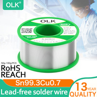 OLK high purity lead-free solder wire soldering iron repair welding containing rosin core tin wire Sn99.3Cu0.7 50g 100g