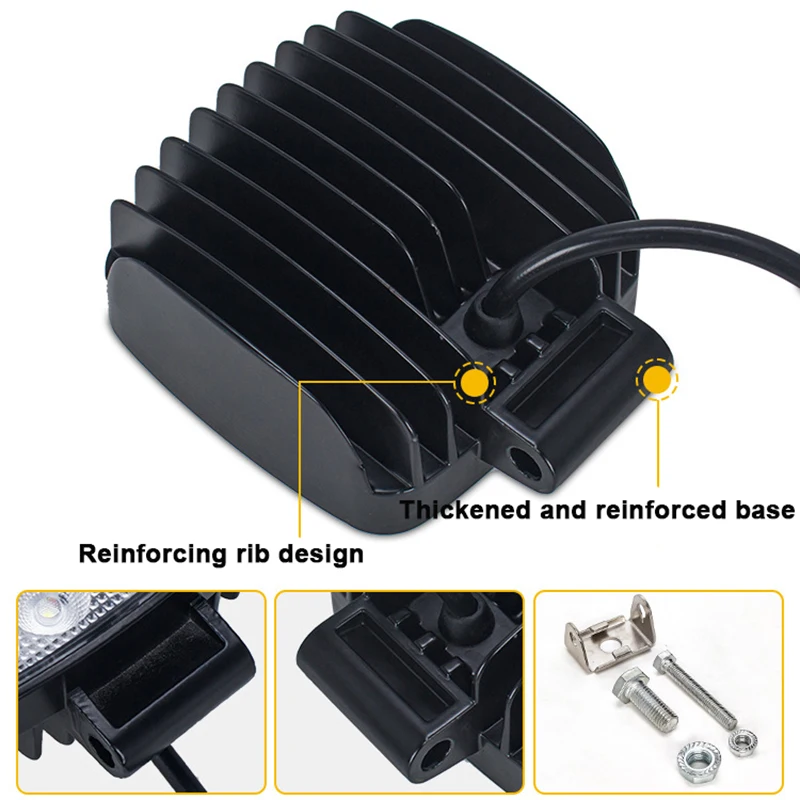 1PC 4 Inch 48W LED Work Light 12V 24V 48V, 6000K Flood Beam for Excavator Tractor ATV UTV Off-Road Truck LED Auxiliary Light view 5