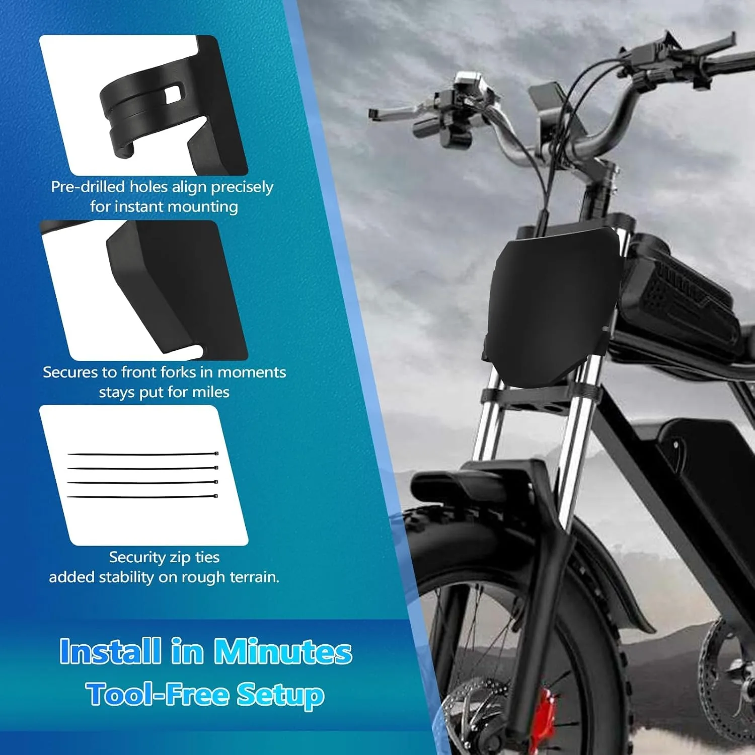 Electric Bike Number Plate E Bike Front Plate Compatible Fit for Ridstar Q20 Super 73 S1 S2 Y1 RX Macfox X1S X1S X X2 Commuter E