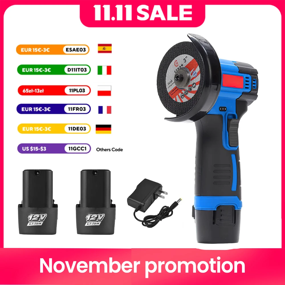 Mini meuleuse d'angle, Machine de découpe Rechargeable domestique, Machine de polissage, meuleuse électrique à main, Machine de polissage