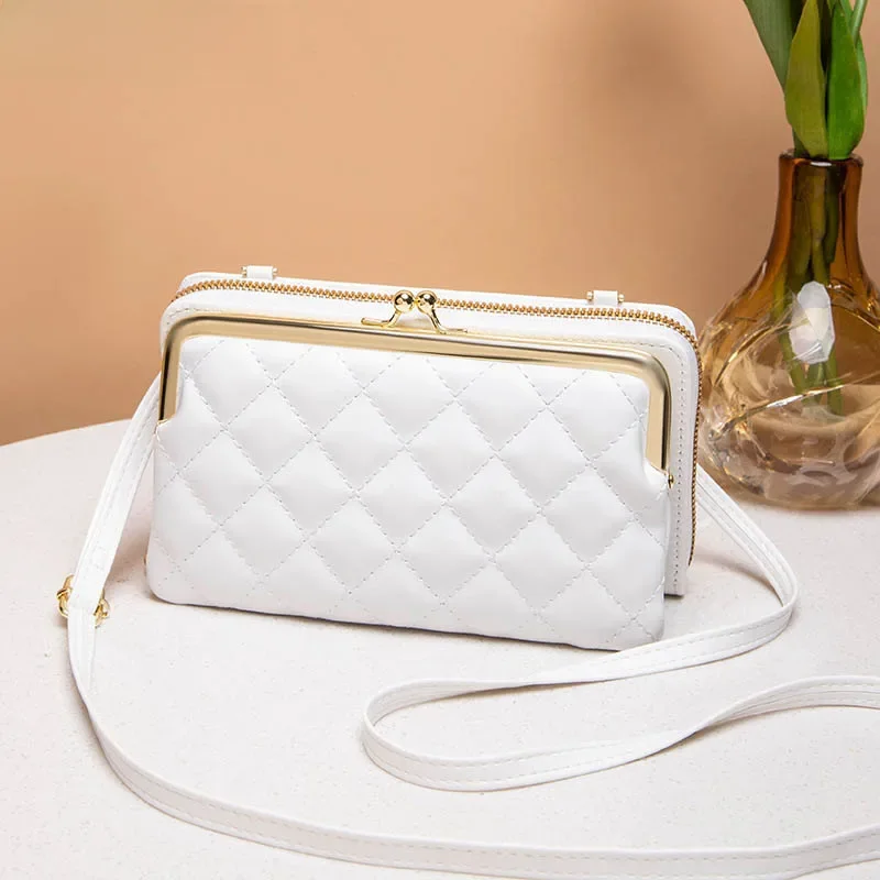 Moda damska luksusowe skórzane torby na jedno ramię damskie o dużej pojemności Crossbody torebka na telefon komórkowy damski portfel listonoszka — zdjęcie 2