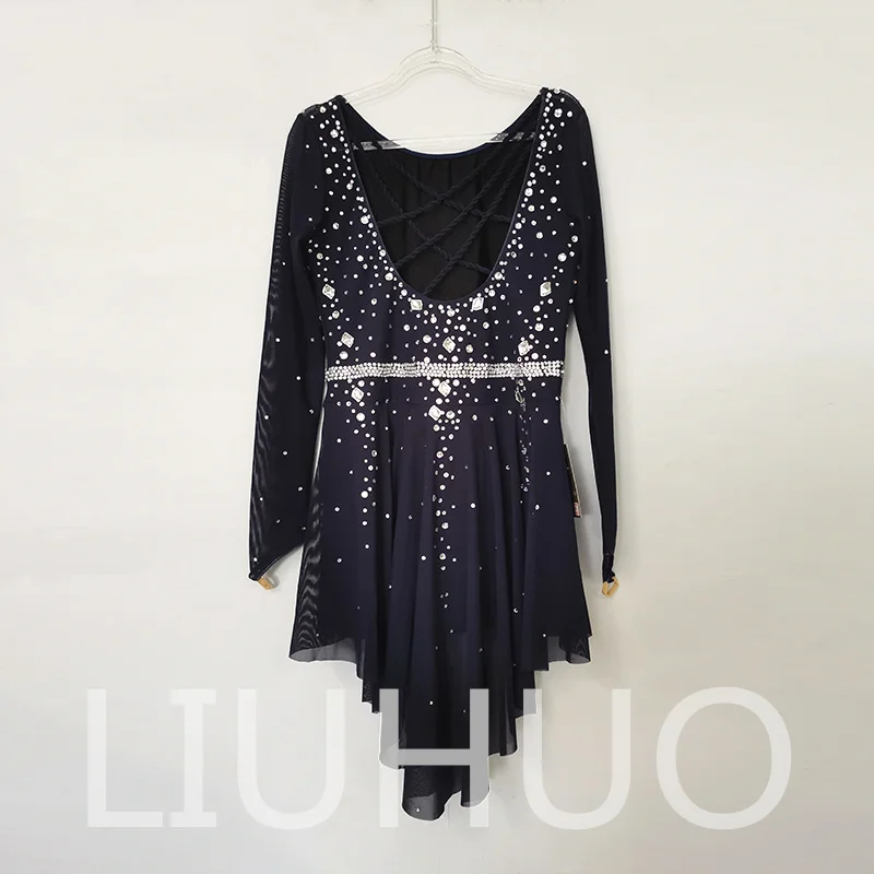 LIUHUO Ice Figure Skating Dress Girls Women Teens Stretchy Spandex Competition Wholesale BD3512