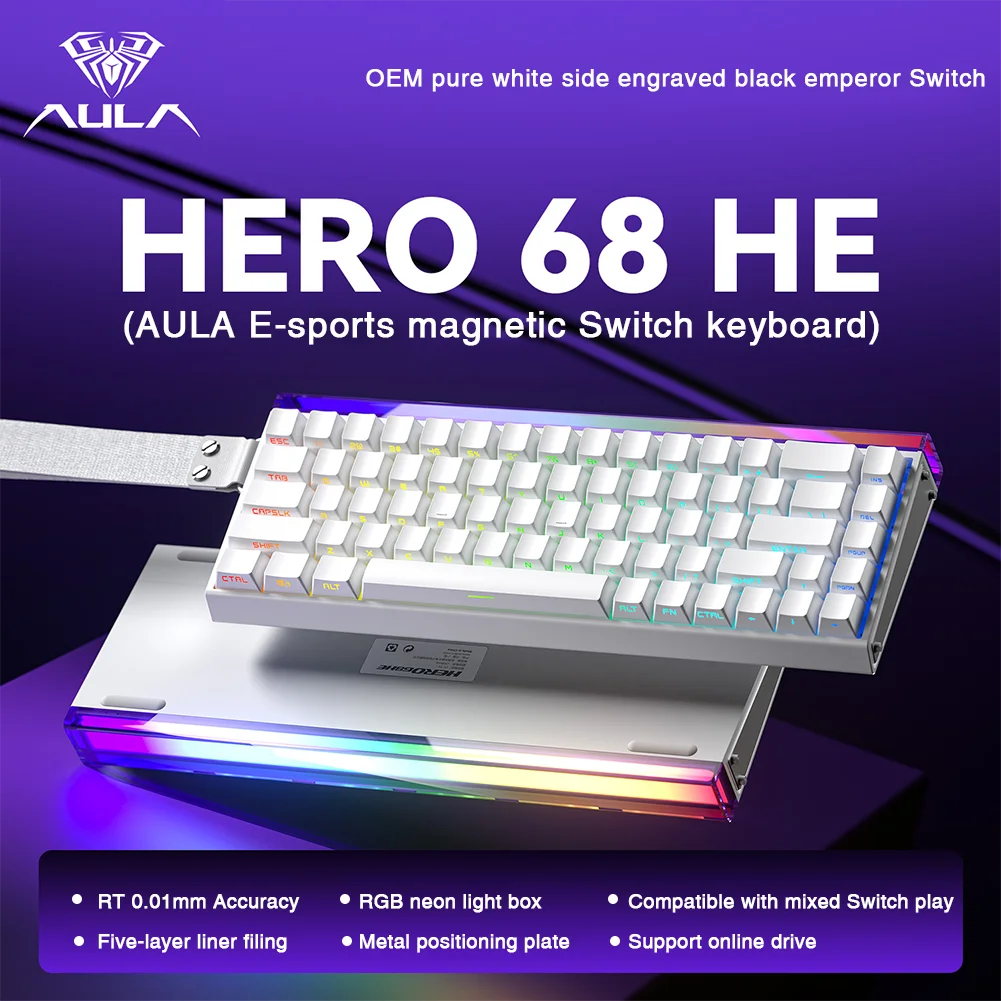 AULA HERO 68HE Magnetic Switch Keyboard Rapid Trigger 8K Return