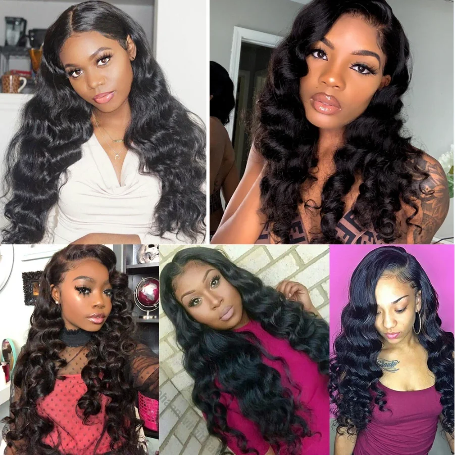 30 inch Loose Wave Bundles With Closure 100% Remy Human Brazilian Hair Weave 3 Bundles With Lace Frontal 13x4 Loose Deep Wave