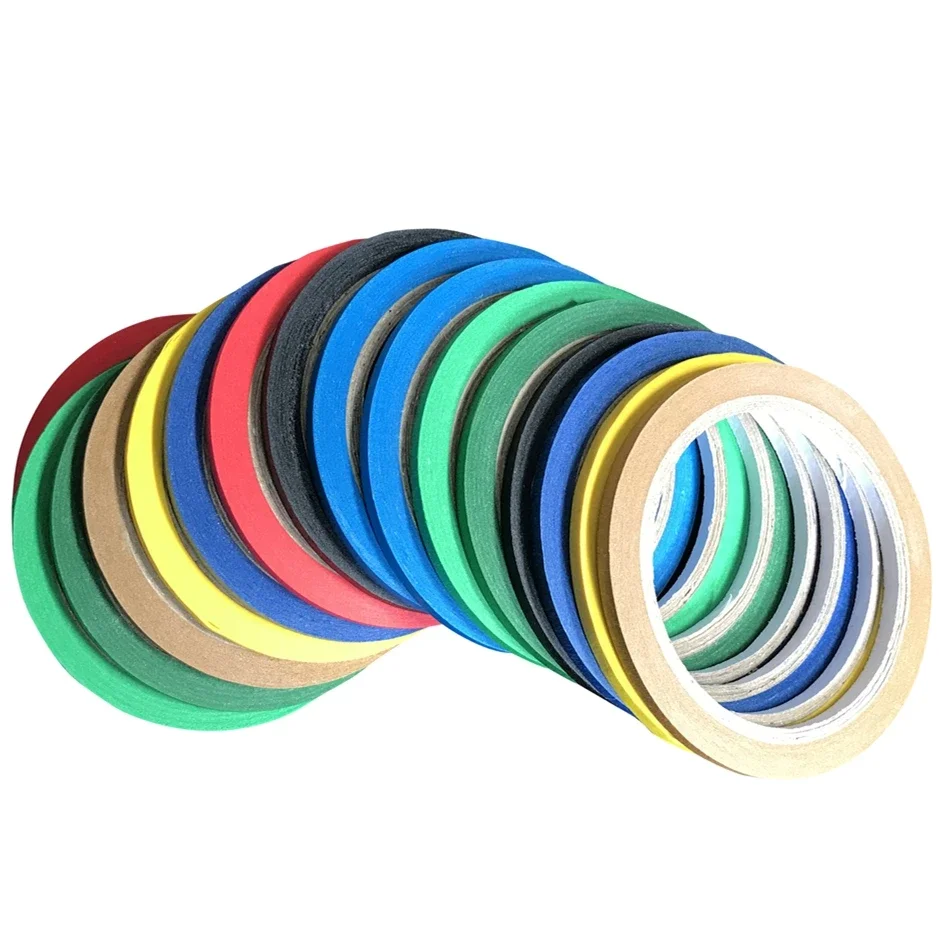 5 SZTUK 6mm/7mm/8mm Kolorowa taśma maskująca Art Essay Art Separacja kolorów Łzy dłoni Bez pozostałości Taśma Dekoracyjna Farba w sprayu Decorat 20M — zdjęcie 2