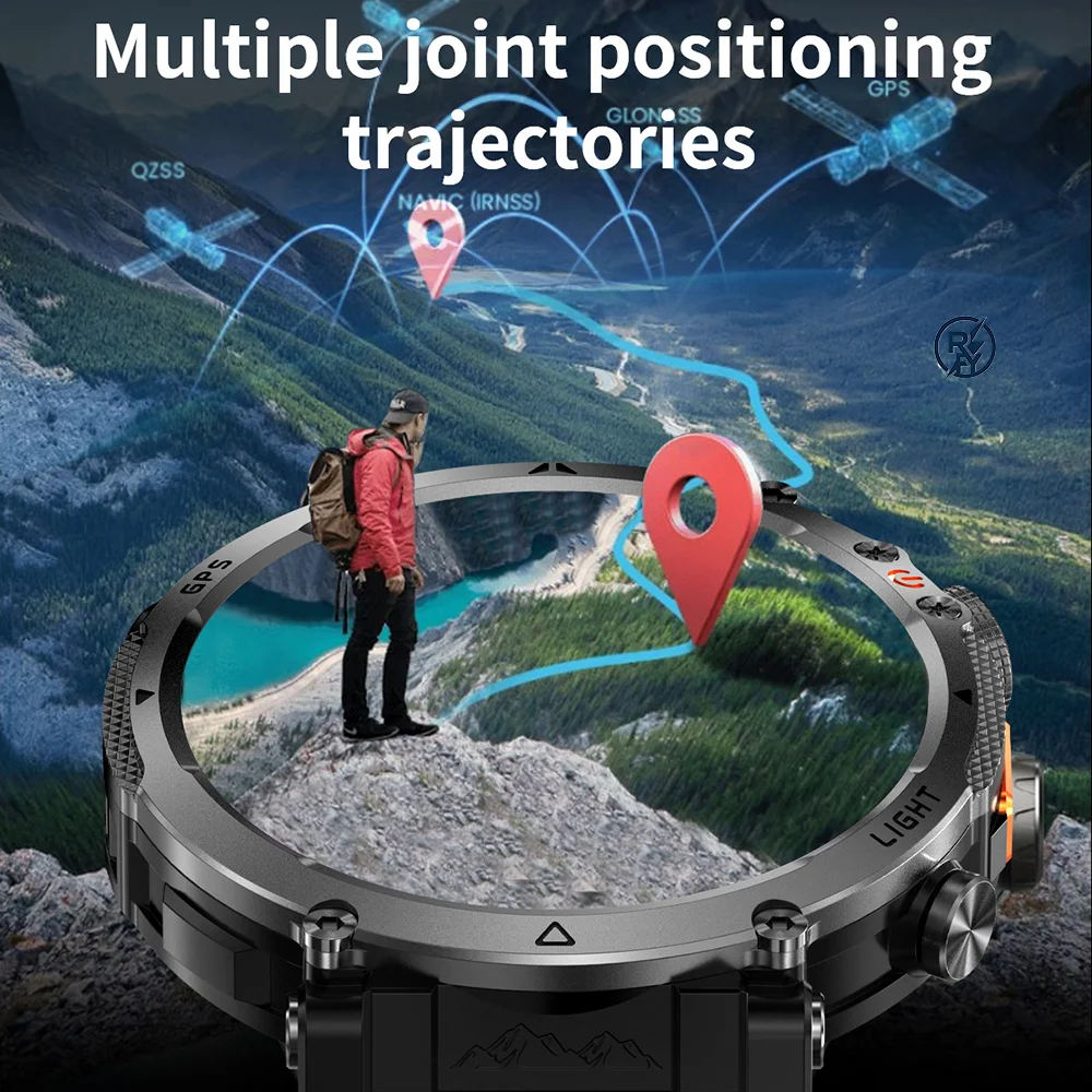 Ht42 Smart Watch Gps Movement Tracking Bluetooth Calling Watch Altitude Barometric Pressure Compass Flashlight