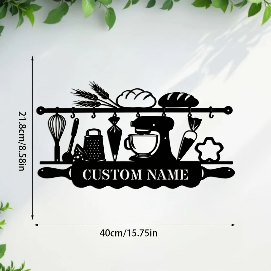 Personalized Kitchen Iron Wall Art, Baking Themed Sign, Lovely Decor for Farmhouse Kitchen view 2