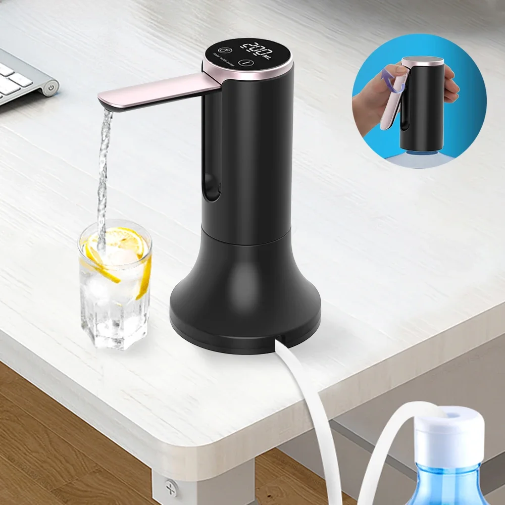Elektrische Wasser-Gallonen-Flaschenpumpe, faltbar, automatischer Wasserspender, 19-Liter-Flasche, wiederaufladbar, Desktop-Trinkwasserpumpe
