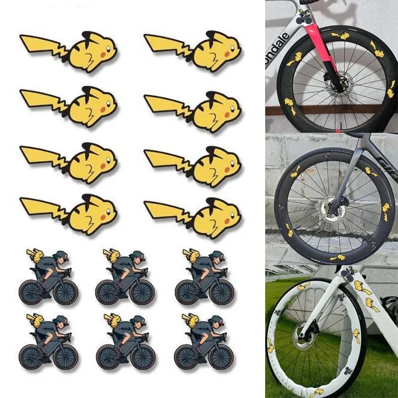 AliExpress TAKARA TOMY Pokemon Pikachu Rainbow Sticker for Bike Wheels Sticker Cartoon Waterproof Wheel Hub Sticker for Road Bikes Wheel Decals Gifts